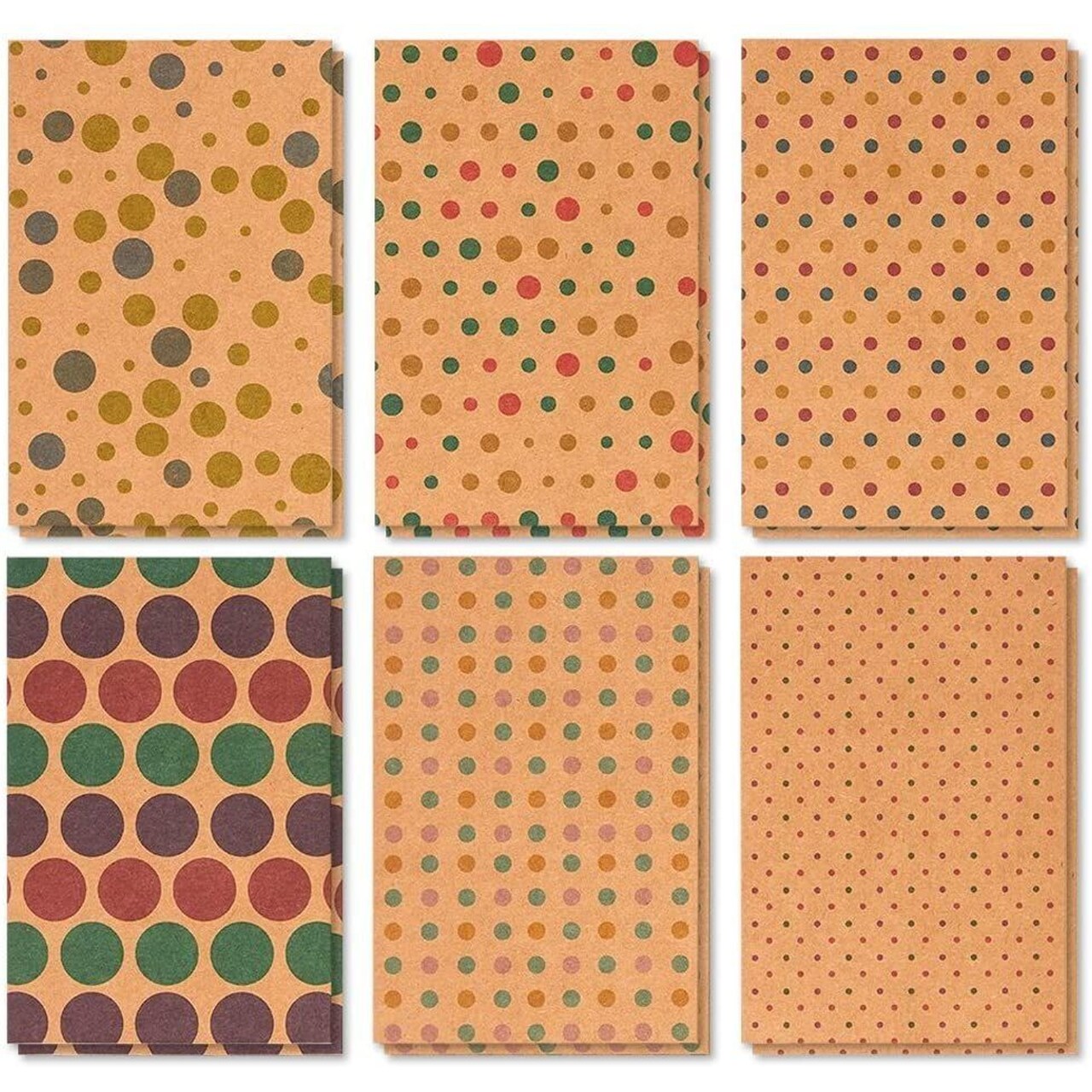 BEST PAPER GREETINGS Blank Cards & Envelopes - 4 x 6 In Kraft Paper, 36-Pack Polka Dot Note Cards with Envelopes for All-Occasion Thank You & Birthday